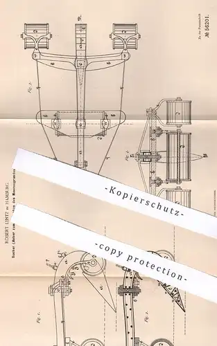 original Patent - Robert Lentz , Hamburg , 1890 , Sucher | Anker zum Absuchen vom Meeresgrund | Fischer , Schiff , Hafen