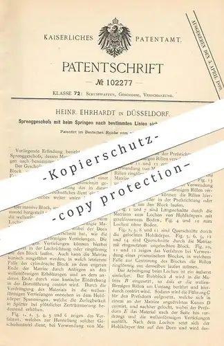 original Patent - Heinr. Ehrhardt , Düsseldorf  1894 , Sprenggeschoss | Geschoss , Sprengstoff , Waffen , Waffe , Gewehr