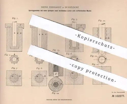 original Patent - Heinr. Ehrhardt , Düsseldorf  1894 , Sprenggeschoss | Geschoss , Sprengstoff , Waffen , Waffe , Gewehr