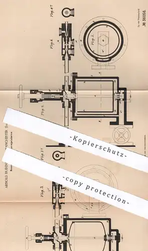 original Patent - Arnold Budenberg , Manchester , England , 1885 , Speiseregulator | Regulator , Dampfkessel , Kessel