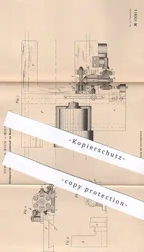 original Patent - Sponholz & Wrede , Berlin , 1898 , Anschlag für den Revolverkopf von Revolver - Drehbank | Waffen !!!