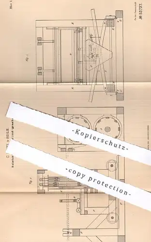 original Patent - C. Rabitz , Berlin , 1890 , Webstuhl f. Doppeldrahtgewebe | Weben , Weber , Gewebe , Stoff , Baumwolle