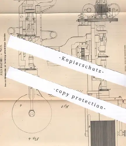 original Patent - Jules Mathieu , Paris , Frankreich  1889 , Bonnaz - Stickmaschine |Sticken , Zierstickerei , Schneider