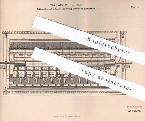 original Patent - Ferdinand Jahn , Wien , Österreich , 1892 , Sichtmaschine | Mühle , Mühlen , Walze , Walzwerk , Müller