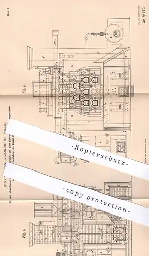 original Patent - Henry Fourness , Manchester , England , 1892 , Ofen für Wasser - Ölgas | Generator , Generatoren !!