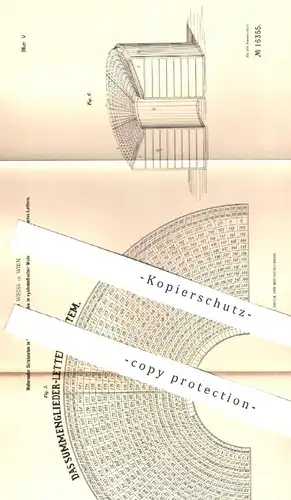 original Patent - Leopold Weiss , Wien , Österreich , 1881 , Halbrunder Setzkasten | Letter , Druck , Druckerei !!!