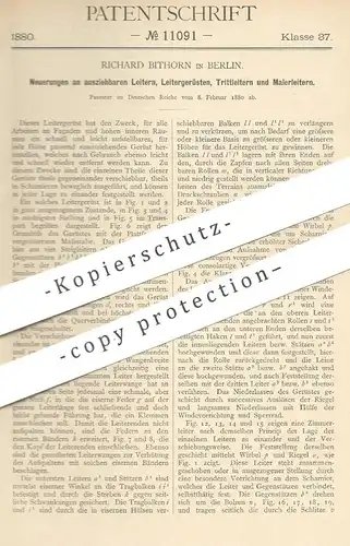 original Patent - Richard Bithorn , Berlin , 1880 , Leiter , Leitergerüst , Trittleiter , Malerleiter , Holzleiter !!!