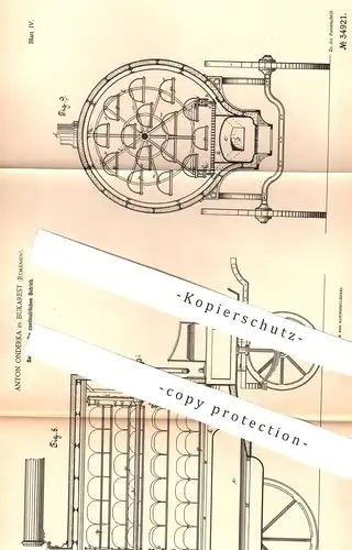 original Patent - Anton Onderka , Bukarest , Rumänien , 1885 , Backofen , Backherd , Ofen , Bäcker , Bäckerei , Herd