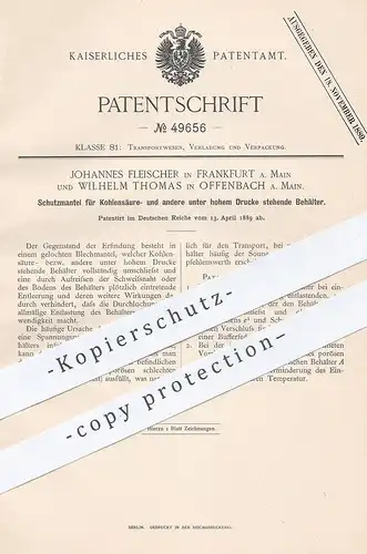 original Patent - Johannes Fleischer , Frankfurt / Main | Wilhelm Thomas , Offenbach , Schutzmantel für Säure - Behälter