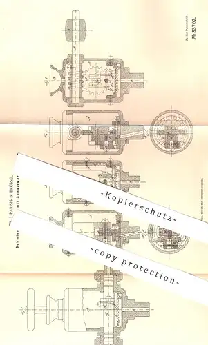 original Patent - Th. J. Parisis , Brüssel , 1885 , Schmierschleuse mit Schaltwerksbetrieb | Öl , Motor , Getriebe !!