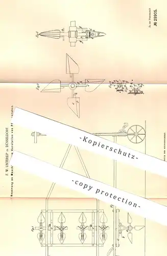 original Patent - F. W. Unterilp , Düsseldorf , 1884 , Maschine für Pflanzgruben | Pflanzen , Landwirt , Grabschare !!