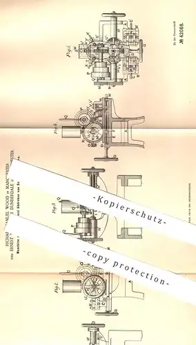 original Patent - Richard Samuel Wood , Ernest Newmarsh Dunderdale , Manchester , 1887 , Drehbank für Schraubenmuttern