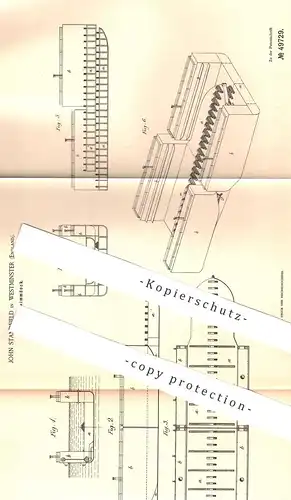 original Patent - John Standfield , Westminster , England , 1889 , Schwimmdock | Schiffsdock , Schiff , Dock , Schiffbau
