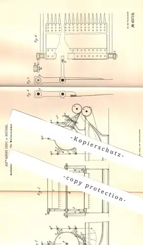 original Patent - Alexandre Deru , Brüssel , 1889 , Aushebevorrichtung für Wollwaschmaschinen | Wolle , Waschmaschine !