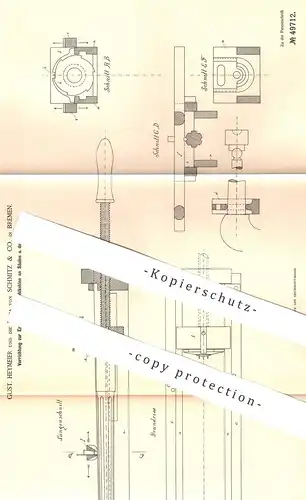 original Patent - Gust. Heymeier , Schmitz & Co. , Bremen , 1889 , Hohlkehlen an Säulen | Holz , Säule , Tischler !!