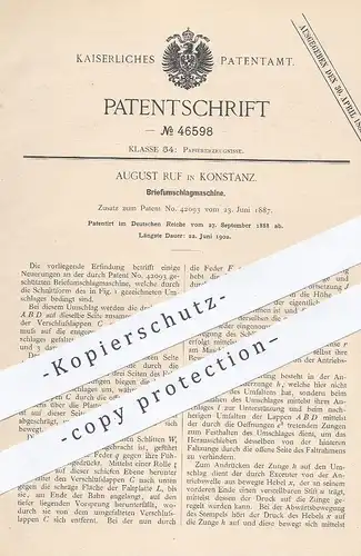 original Patent - August Ruf , Konstanz , 1888 , Briefumschlagmaschine |  Briefumschlag | Brief , Kuvert , Papier !!!