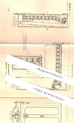 original Patent - J. Grünenwald , Bromberg , 1884 , Mechan. Schrank mit Bett | Schränke , Betten , Möbel , Möbelbauer