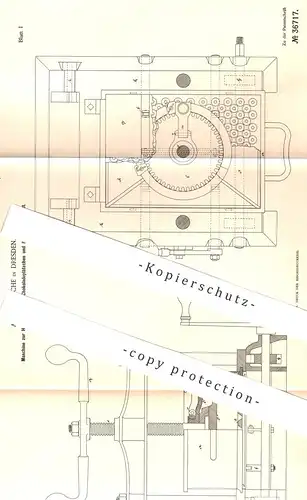 original Patent - Anton Reiche , Dresden , 1886 , Herstellung von Schokoladeplätzchen , Konfekt , Pralinen | Schokolade