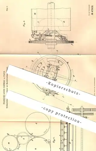 original Patent - François Louis Guéneau , Paris , Frankreich , 1887 , Schmutzbogen - Trockner an Buchdruck - Maschinen