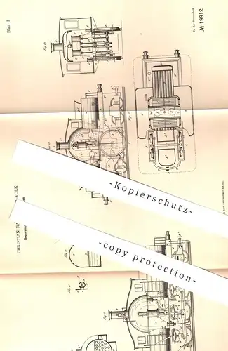 original Patent - Christian Raub , New York , 1881 , Lokomotive , Lokomotiven | Eisenbahn , Eisenbahnen | Lok , Zug !!