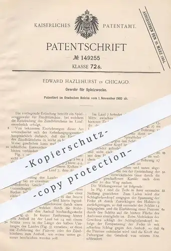 original Patent - Edward Hazlehurst , Chicago 1902 , Gewehr zum Spielen | Gewehre , Waffen , Waffen , Pistole , Revolver