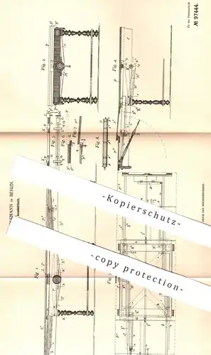 original Patent - A. Volkmann , Berlin , 1897 , Ausziehtisch | Tisch zum Ausziehen | Tischler , Holztisch , Holz , Möbel