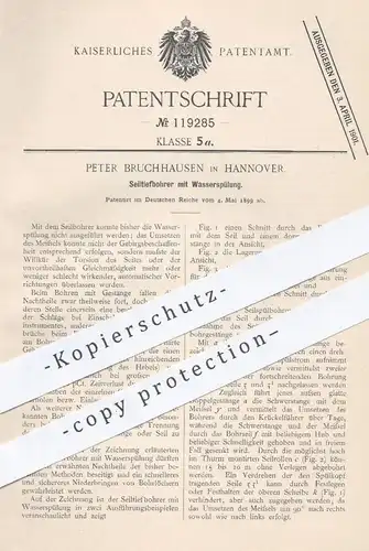 original Patent - Peter Bruchhausen , Hannover , 1899 , Seiltiefbohrer mit Wasserspülung | Bohrer , Bohren , Klempner !