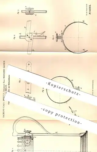 original Patent - Sackur's Galv. Institut , Marianne Sackur , Berlin 1887 , Flaschenhalter für Wein | Halter f. Flaschen