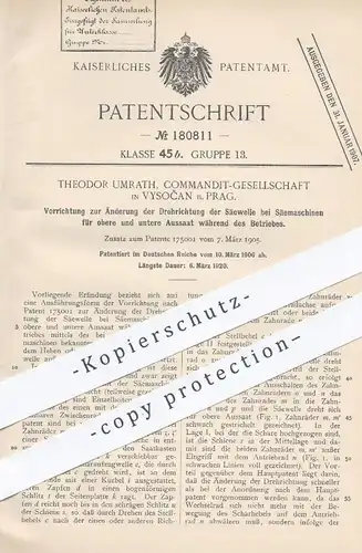 original Patent - Theodor Umrath KG , Vysocan / Prag , 1906 , Säewelle an Säemaschinen | Aussaat , Saat , Säen , Gärtner