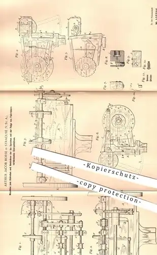 original Patent - Arthur Jacob Morse , Syracuse , USA , 1897 , Speichen u. Felge am Fahrrad | Fahrräder , Rad , Räder