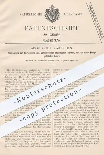 original Patent - Adolf Godt , München , 1902 , Herstellung von Schornsteinen | Schornstein , Esse , Schornsteinfeger !