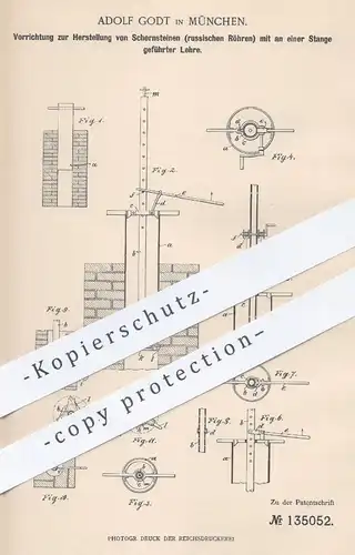 original Patent - Adolf Godt , München , 1902 , Herstellung von Schornsteinen | Schornstein , Esse , Schornsteinfeger !