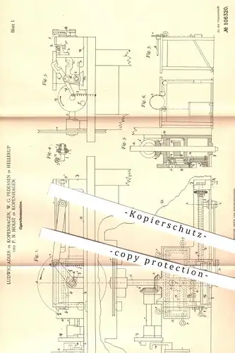 original Patent - Ludwig Adler u. P. N. Holst , Kopenhagen | W. G. Pedersen , Hellerup , 1898 , Zigaretten - Maschine