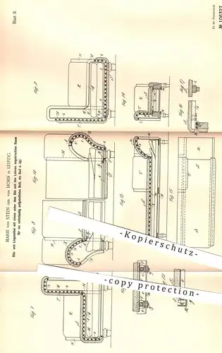 original Patent - Marie von Stein geb. von Horn . Leipzig , 1898 , Sitzmöbel , Liegemöbel | Sessel , Couch , Sofa , Bett