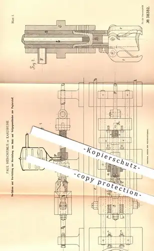 original Patent - Paul Hieronymus , Karlsruhe , 1885 , Hohl- & Vollgegenstände aus Papierstoff | Papier , Pappe , Karton