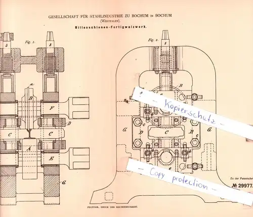 original Patent - Gesellschaft für Stahlindustrie zu Bochum in Bochum , Westfalen , 1884 , Eisenerzeugung !!!