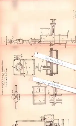 original Patent - Francis Augustus Bishop in San Francisco , 1893 , Vorrichtung für Schiffsloge !!!