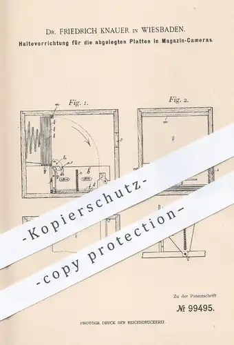 original Patent - Dr. Friedrich Knauer , Wiesbaden  1897 , Platten in Magazin - Kameras | Kamera , Fotokamera , Fotograf