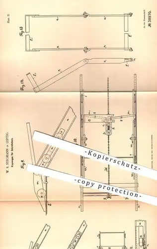 original Patent - W. R. Stegmann , Leipzig , 1885 , Kippwagen für Schrotleitern | Wagen , Schrot - Leiter , Hebezeuge !!