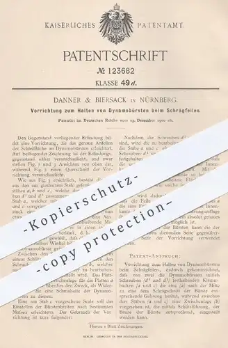 original Patent - Danner & Biersack , Nürnberg , 1900 , Halten von Dynamobürsten beim Schrägfeilen | Feile , Feilen !!!