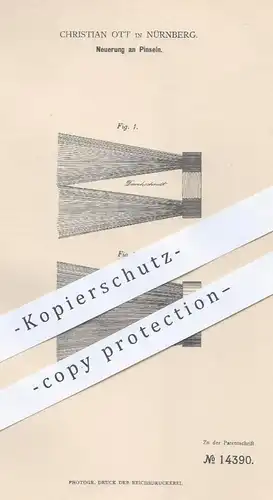original Patent - Christian Ott , Nürnberg  1880 , Pinsel | Malerpinsel , Maler , Borstenwaren , Bürsten , Bürstenmacher