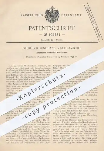 original Patent - Gebrüder Junghans , Schramberg  1897 , Absetzend wirkende Weckeruhr | Wecker , Uhr , Uhren , Uhrmacher