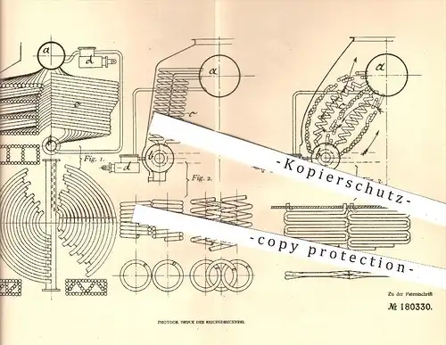 original Patent - O. Flamm , Berlin - Charlottenburg / Fr. Romberg , Nikolassee , 1904 , Wasserröhrenkessel , Kessel !!!