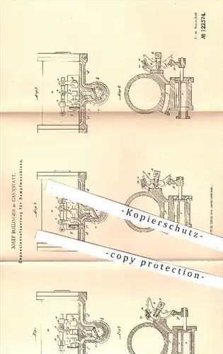 original Patent - Josef Bullinger in Cannstatt , 1900 , Expansionssteuerung für Dampfmaschinen , Steuerung , Regler !!