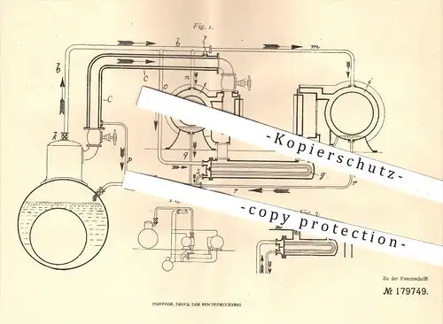 original Patent - W. Giebelmann , Magdeburg , 1905 , Heizeinrichtung an Dampfleitungen u. Dampfmaschinen , Heizung !!!