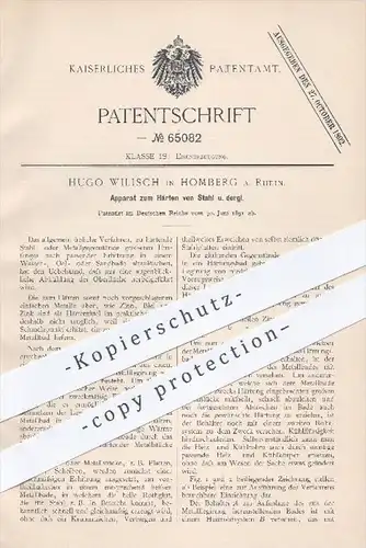 original Patent - H. Wilisch , Homberg / Rhein , 1891 , Härten von Stahl , Eisen , Metall , Zinn , Blei , Zink !!!