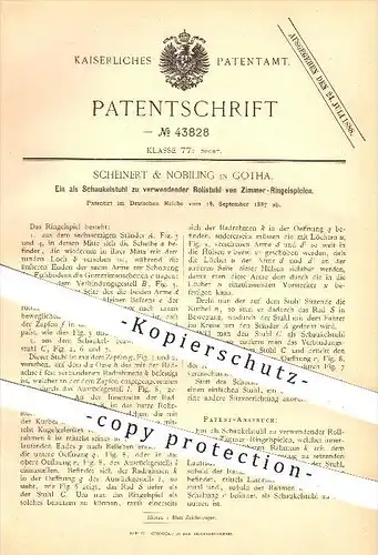 original Patent - Scheinert & Nobiling in Gotha , 1887 , Schaukelstuhl , Rollstuhl , Stuhl , Stühle , Möbel , Schaukeln