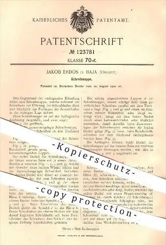 original Patent - Jakob Erdös in Baja , Ungarn , 1900 , Schreibmappe , Schreiben , Mappe , Schreibheft , Buchbinderei