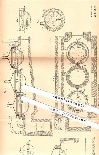 original Patent - Carl W. Grosse - Leege , Billancourt , Seine , 1905 , Eindampfen von Schwefelsäure u. a. Flüssigkeiten