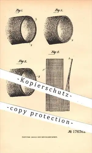 original Patent - Albert de Laski & Peter Duncan Thropp in Trenton , USA , 1905 , Herstellung von luftdichtem Gewebe !!!